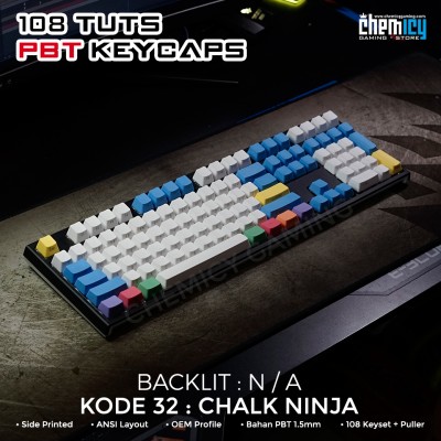 Keycaps Chalk Ninja 108 Tuts PBT OEM